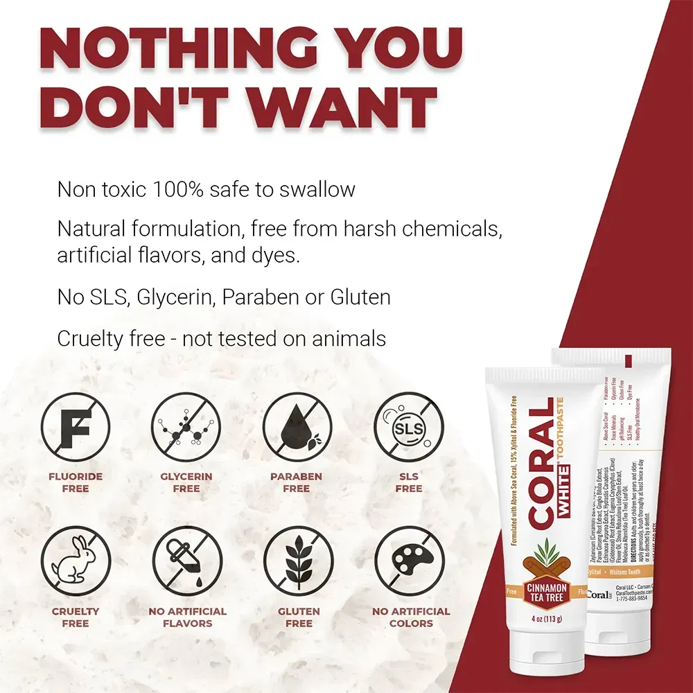 Fluoride Free Whitening Cinnamon Tea Tree Toothpaste with Xylitol - Image 4